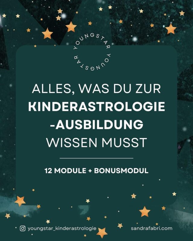 Du erhältst jetzt einen Überblick in das Konzept, den Aufbau und die Inhalte der Kinderastrologie-Ausbildung! 🌟🌙

Bist du bereit für eine Ausbildung, die es so noch nicht gibt?

Meine Kinderastrologie-Ausbildung bringt das Know-how aus zwei unterschiedlichen Welten auf besondere Art und Weise zusammen – das methodisch-praktische Wissen aus der Pädagogik und die uralte Weisheit aus der Kinderastrologie.

🖥️ Die Ausbildung findet zu 100 % online statt. Das bedeutet, dass du sie super easy in deinen Alltag neben Job und Familie integrieren kannst. Alles, was du brauchst, ist eine stabile Internetverbindung und die innere Bereitschaft loszugehen. ✨

Jedes Modul beinhaltet aufgezeichnete Video Sessions mit mir und ein digitales Workbook, damit du selbst lernen kannst. Außerdem gibt es die Inhalte als Podcast für unterwegs. 

🔁 Die Module und jeweiligen Workbookinhalte werden jede Woche freigeschaltet, sodass du alles Schritt für Schritt lernen kannst.

Eine super intensive Live Session, die zwei Module/Wochen zusammenfasst (ca. 3-4 Stunden) findet alle zwei Wochen samstags statt, sodass die Kids betreut sind und du in aller Ruhe teilnehmen kannst. 

Meine Kinderastrologie-Ausbildung hat einen sehr hohen Praxisanteil, der dich in deiner späteren Arbeit mit der Kinderastrologie wirklich in der Tiefe weiterbringt! 

Meine Ausbildung zum Kinderastrologen ist genau das Richtige für dich, wenn du Kinder besser verstehen und individuell fördern willst. Du kannst dir dadurch den Alltag leichter gestalten und Eltern besser beraten. 🌈👩‍👧‍👦

Falls du dir immer noch unsicher bist, ob die Ausbildung das Richtige für dich ist, oder du weitere individuelle Fragen hast, biete ich gerne ein kostenloses Infogespräch an, bei dem wir auch gerne in dein Horoskop schauen können. Melde dich einfach per DM. Deine Sandra 

#achtsamerziehen #kinderyoga #kinderhoroskop #kinderastrologie #sandrafabri #gesundekommunikation #mindfulmama #elternsein #momlife #kindermeditation #achtsamkeitfürkinder #achtsamekommunikation #vorschule #baby #kleinkind #achtsamemamas #erziehungstipps #kindermindset #postiverziehen #beziehung #elternkind #mamamantras